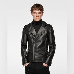 ZARA Man Faux Leather Jacket US size S
